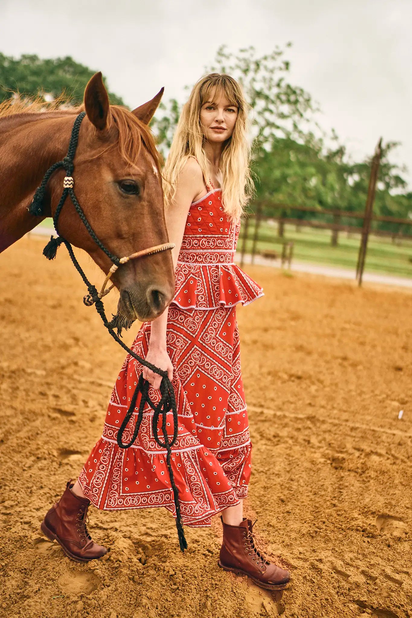 Lacey Dress in Aces Wild Red