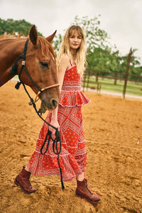 Lacey Dress in Aces Wild Red