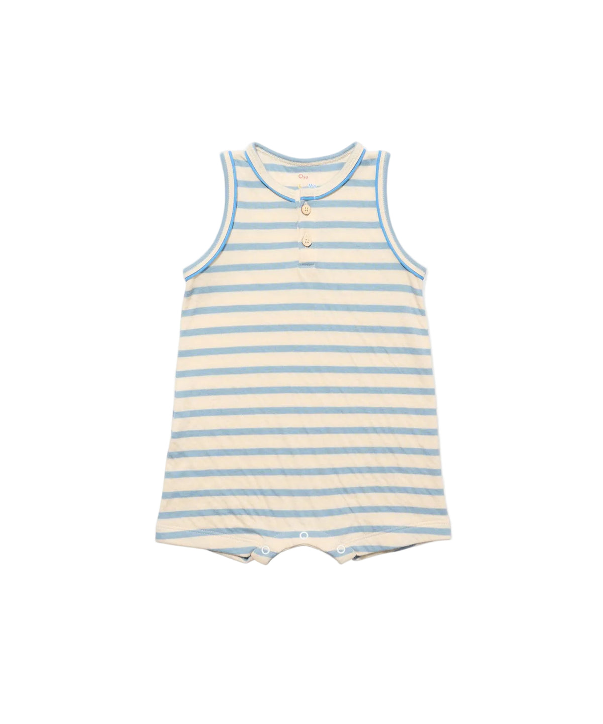 Lachlan Romper in Dusty Blue Stripe