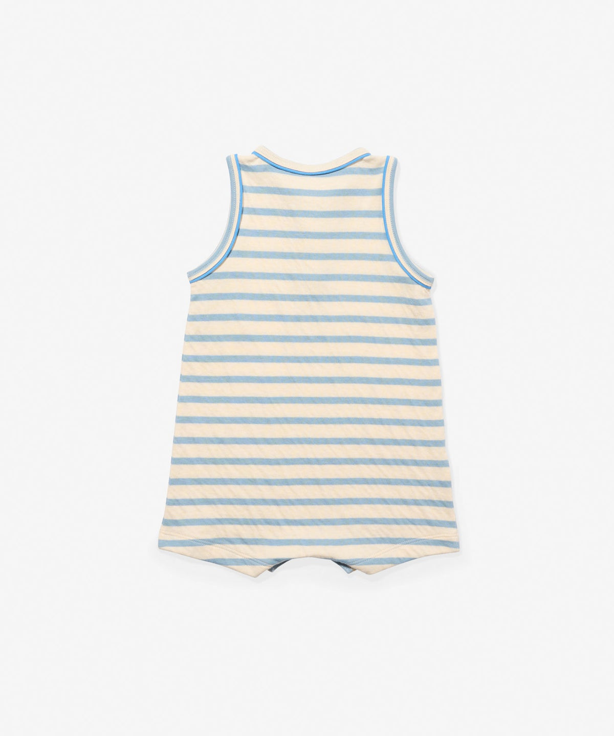 Lachlan Romper in Dusty Blue Stripe