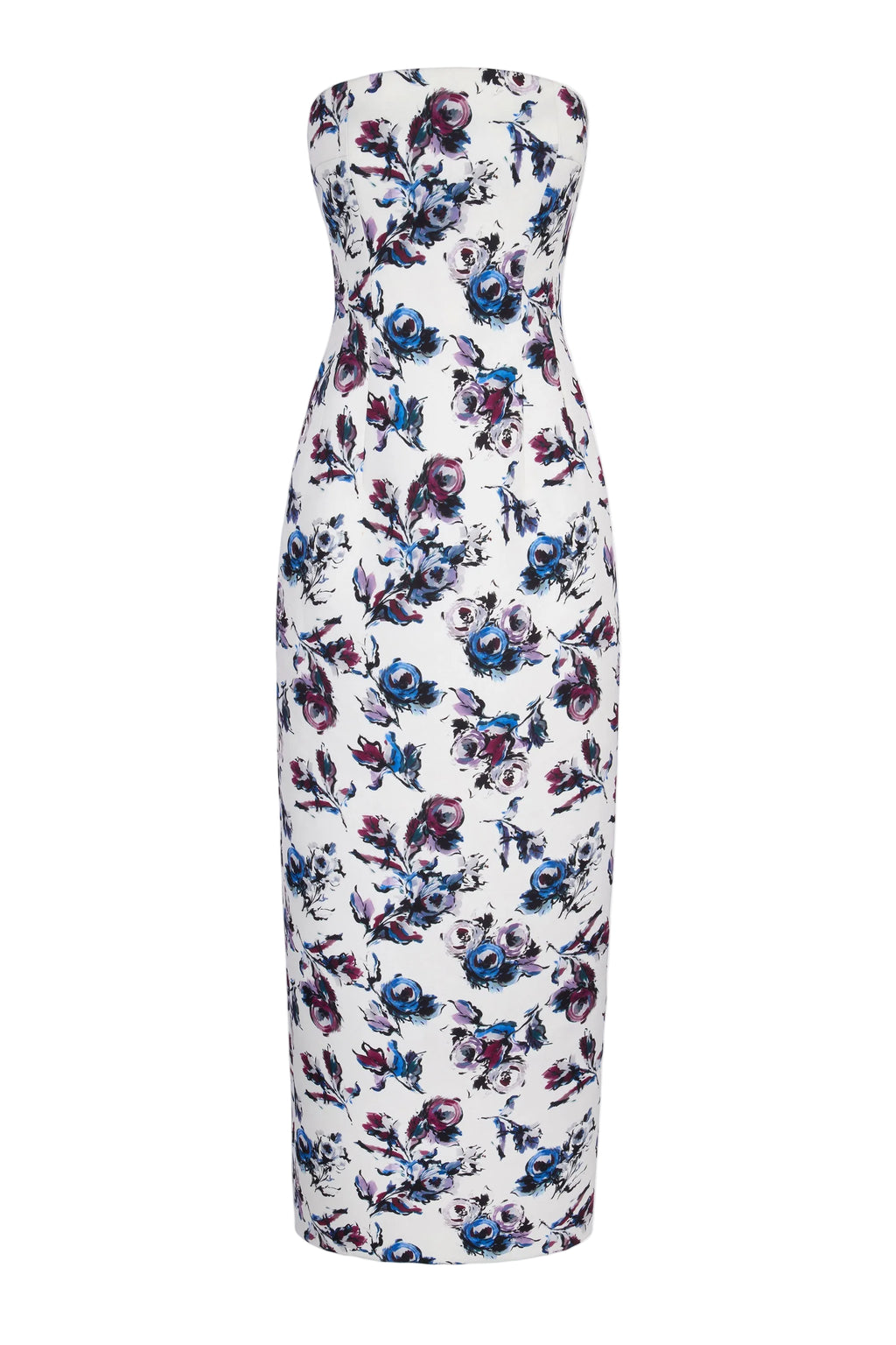 Laelia Dress In Purple & Blue Floral Print Genzianella