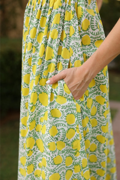 Laguna Sun Dress in Pink & Yellow | Over The Moon