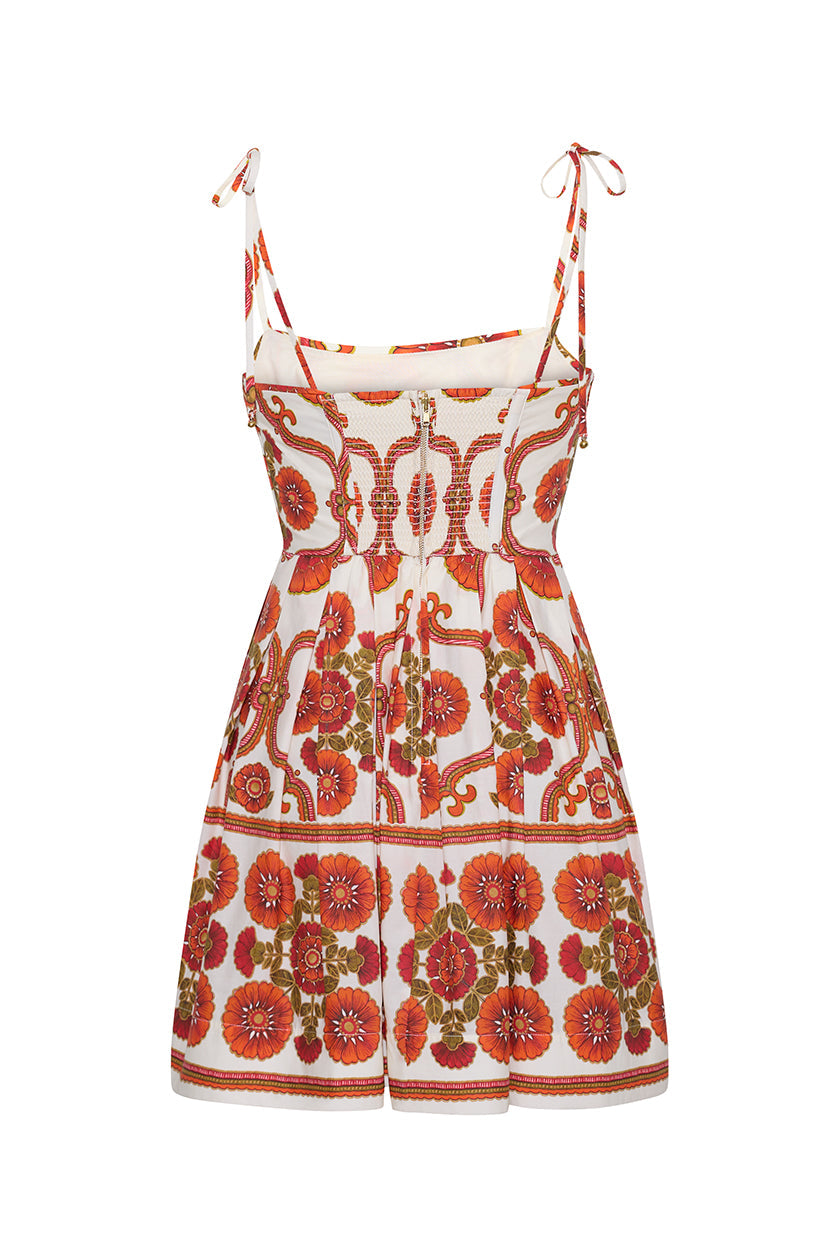 Laia Mini Dress in Mod Floral Ivory