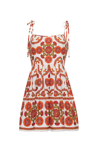Laia Mini Dress in Mod Floral Ivory