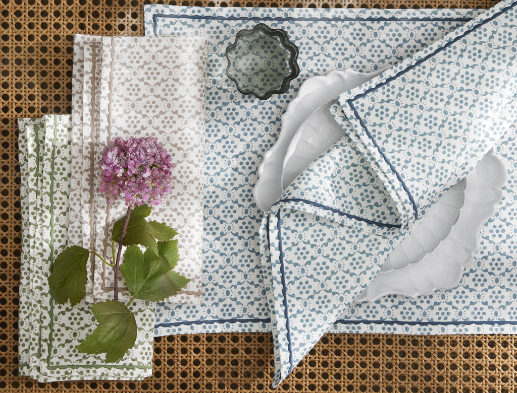 Laksha tablecloth styled on table