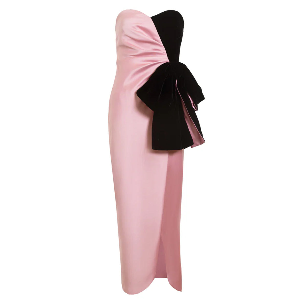 Lala Gown in Rose Quartz & Noir Multi