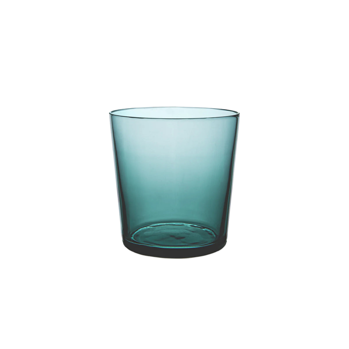 Front view of Lando Rocks Glass, Smooth showcasing its Aqua Sky color with a white background