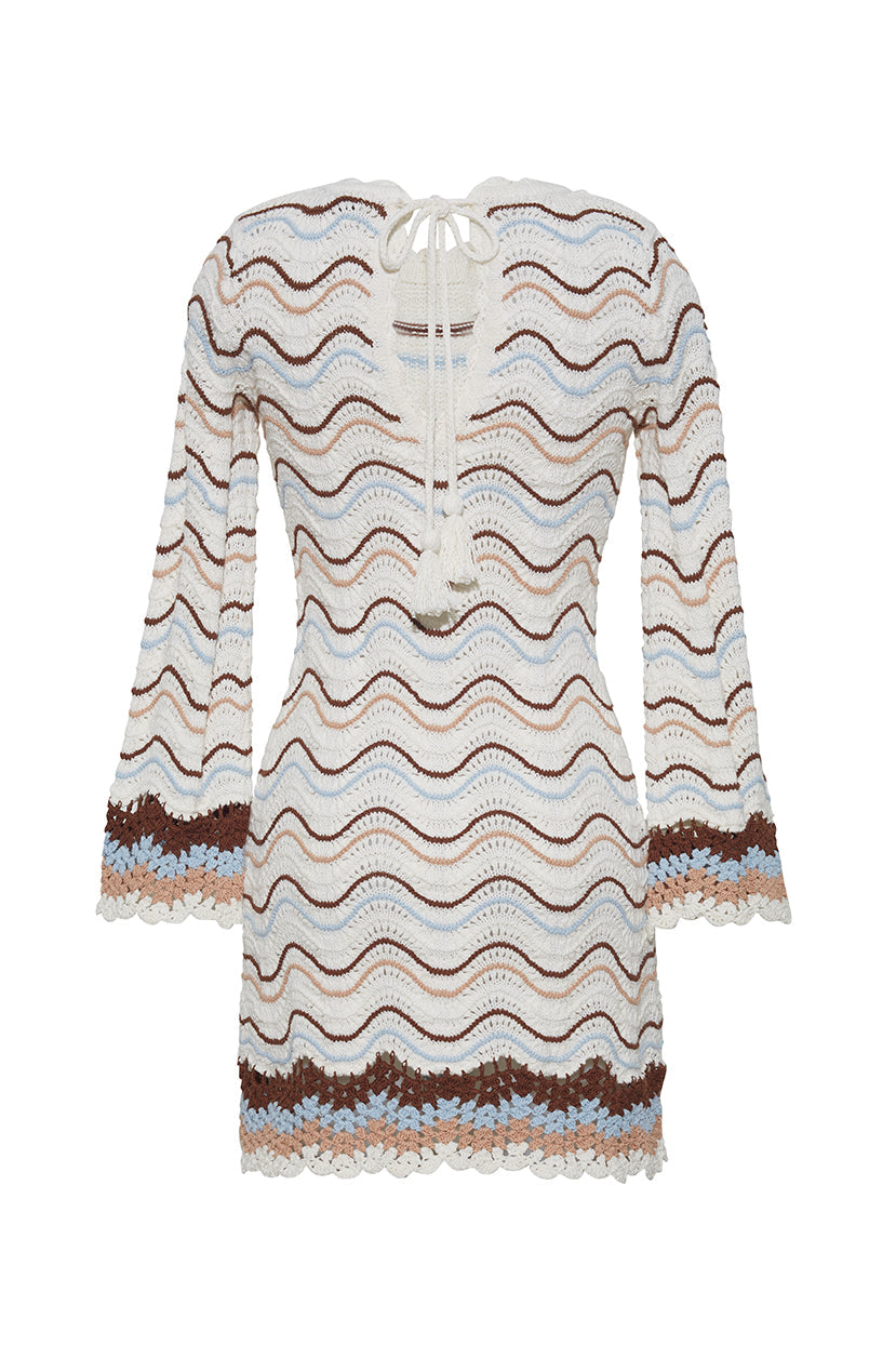Landon Dress in Ivory Wave Crochet