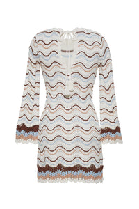 Landon Dress in Ivory Wave Crochet