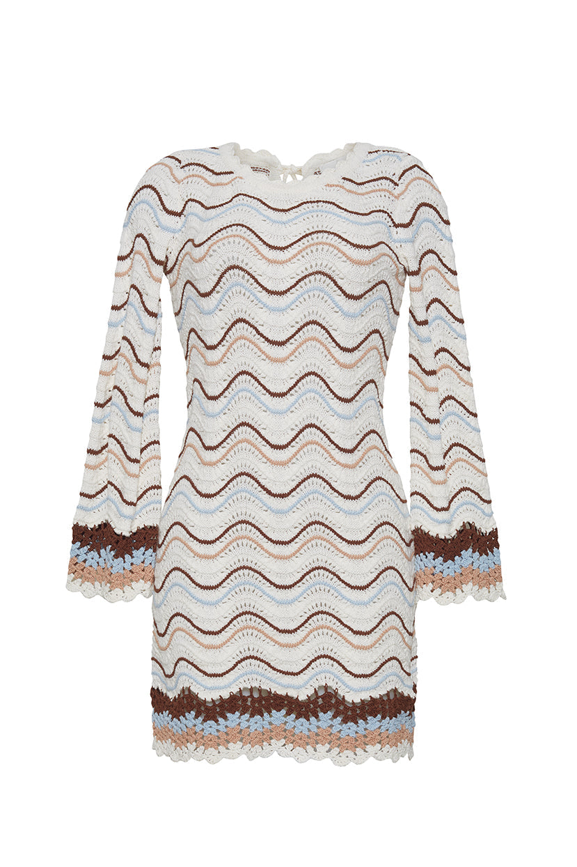 Landon Dress in Ivory Wave Crochet