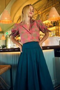 Landon Top in Day Glow Check