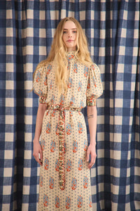Langley Dress in Fall Floral Cream