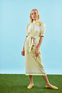 The Langley Dress, mock neck dress, in Quiet Bloom.