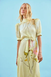 The Langley Dress, mock neck dress, in Quiet Bloom.