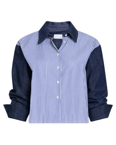Largaux Top in Blue/Optic White