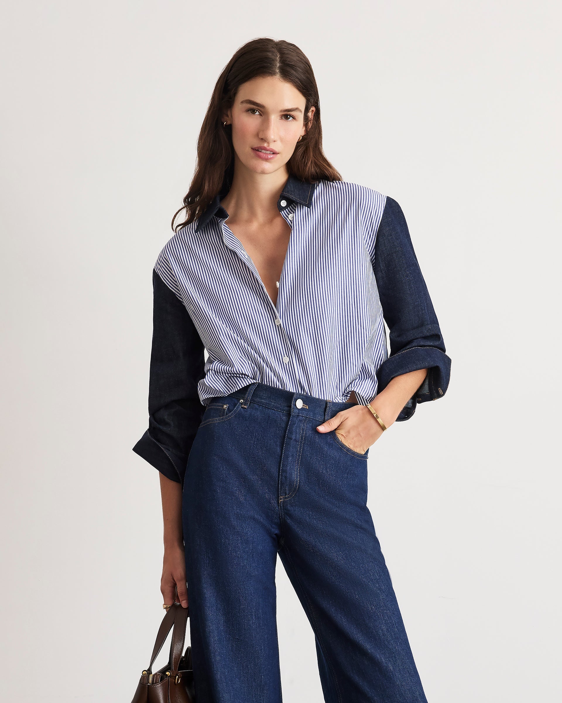 Largaux Top in Blue/Optic White