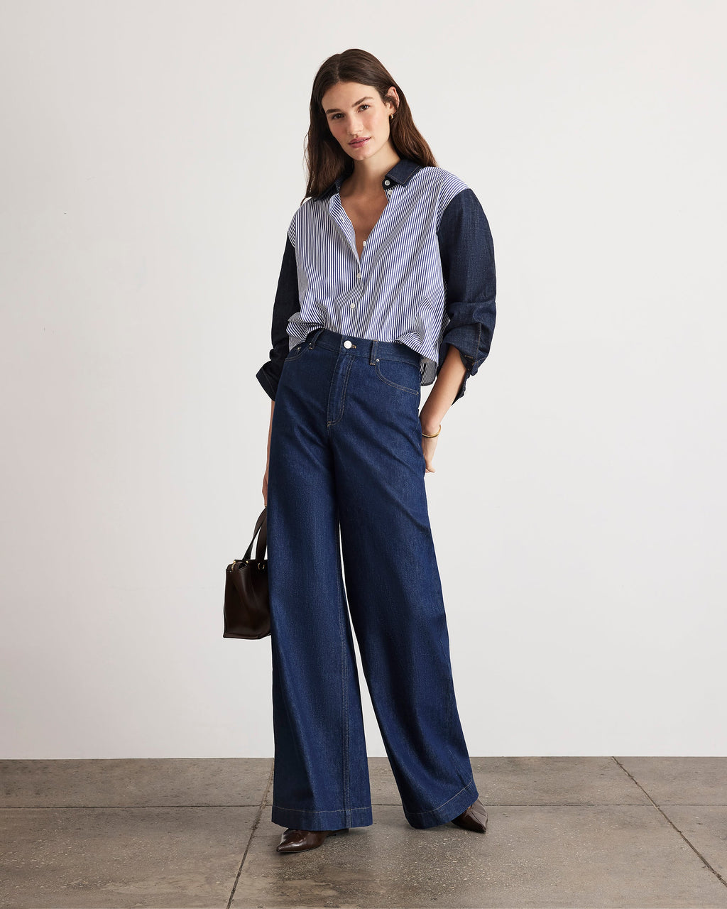 Largaux Top in Blue/Optic White