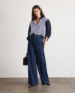 Largaux Top in Blue/Optic White