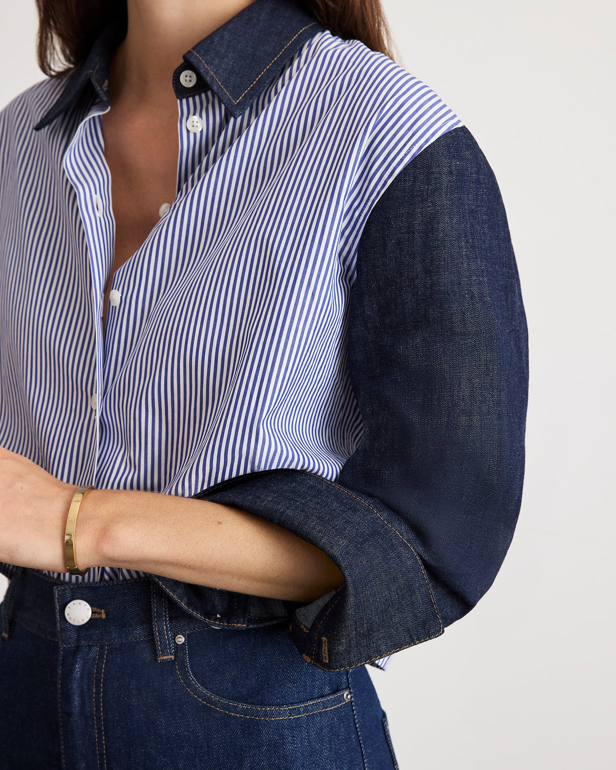 Largaux Top in Blue/Optic White
