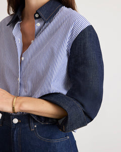 Largaux Top in Blue/Optic White
