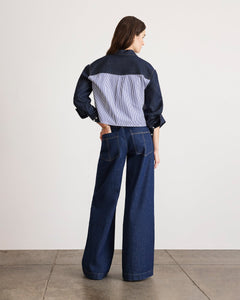 Largaux Top in Blue/Optic White