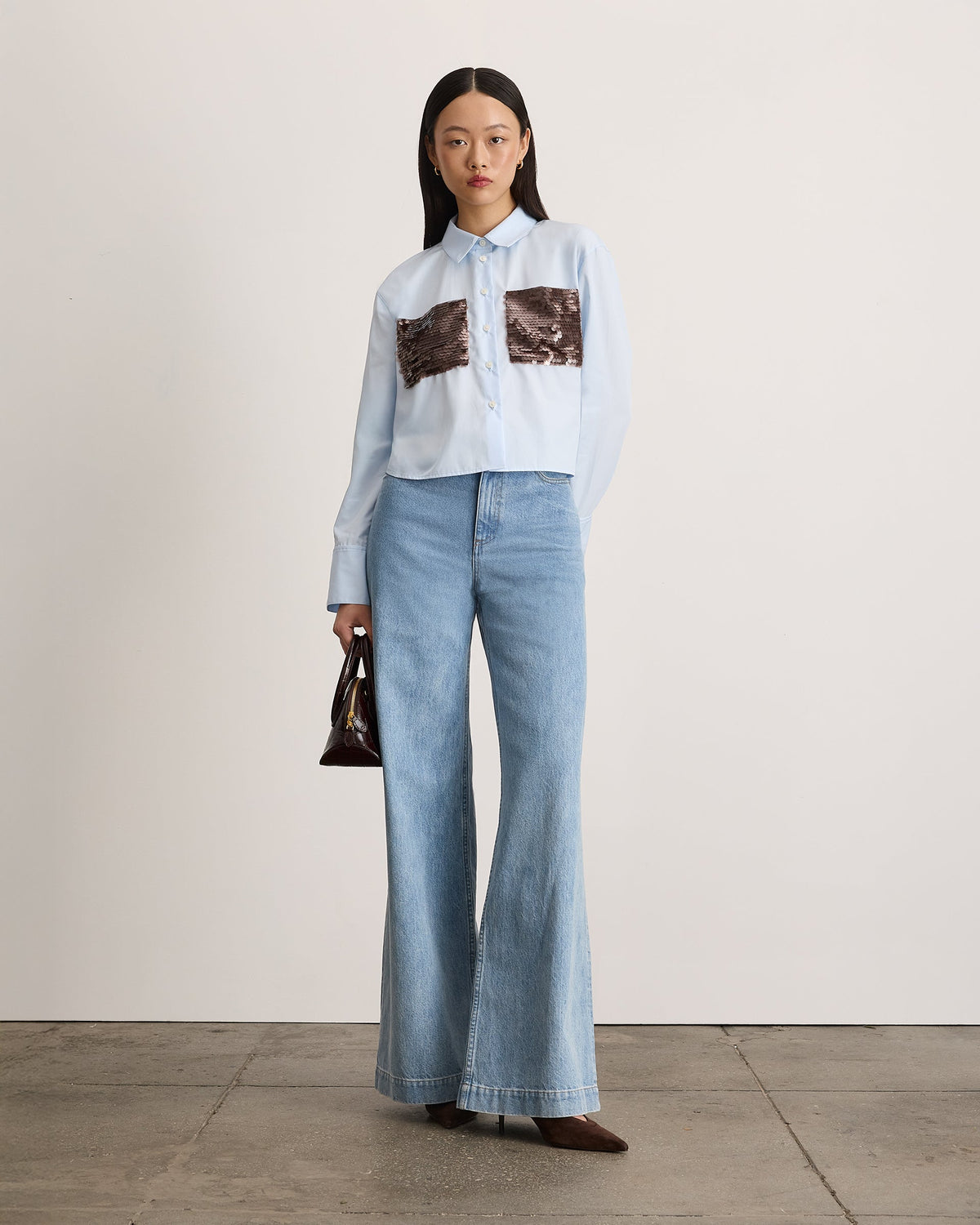 Largaux Top in Oxford Blue