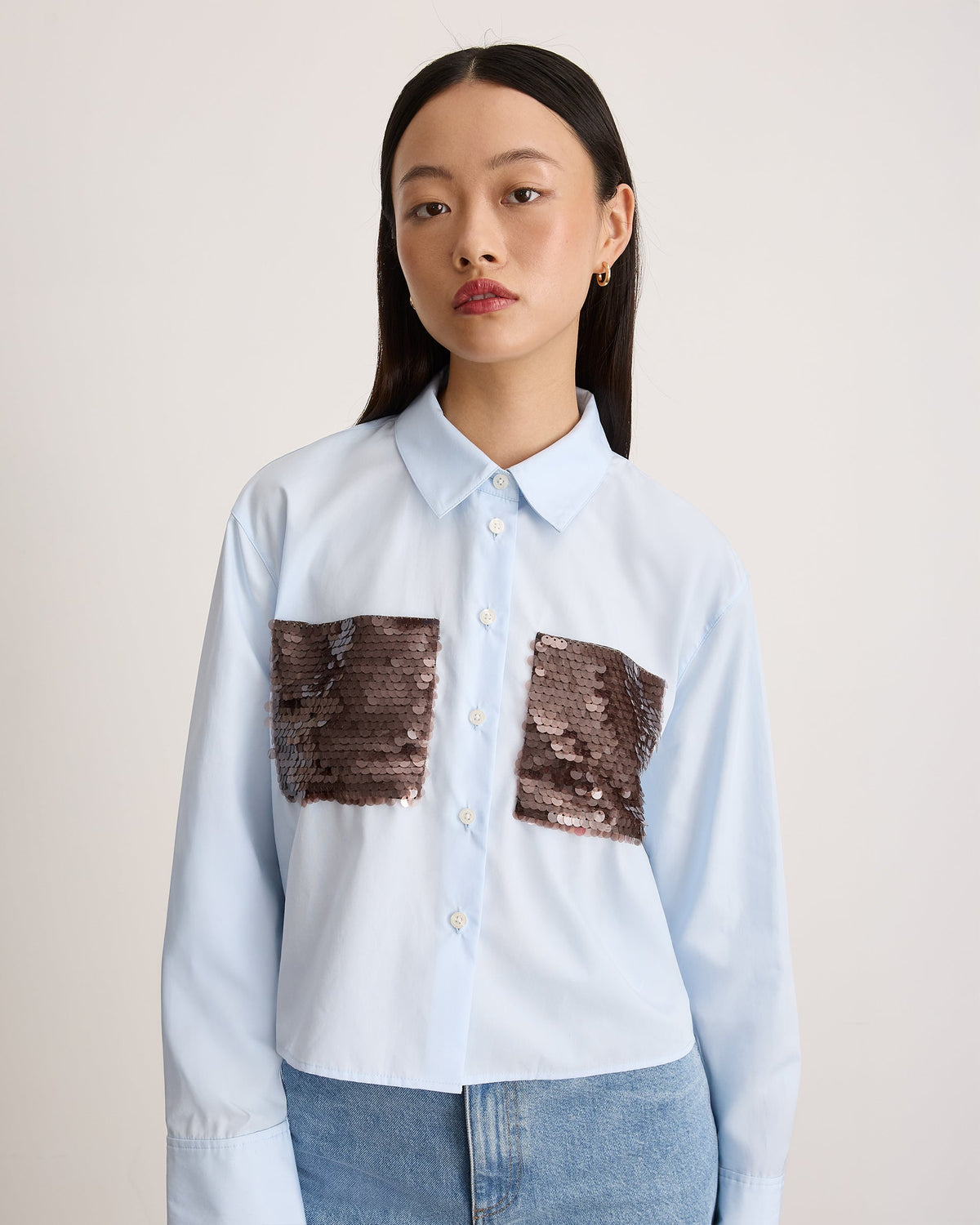 Largaux Top in Oxford Blue
