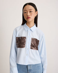 Largaux Top in Oxford Blue