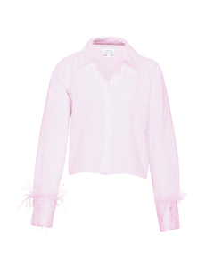 Largaux Feather Top in Baby Pink