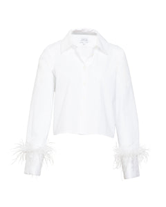 Largaux Feather Top in Optic White