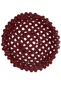 Large Burgundy Basketweave Bowl