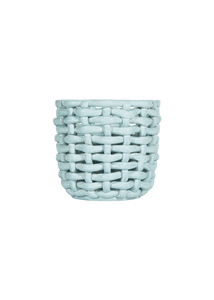 Sky Blue Basketweave Planter