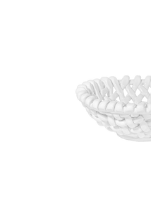 Large White Basketweave Bowl
