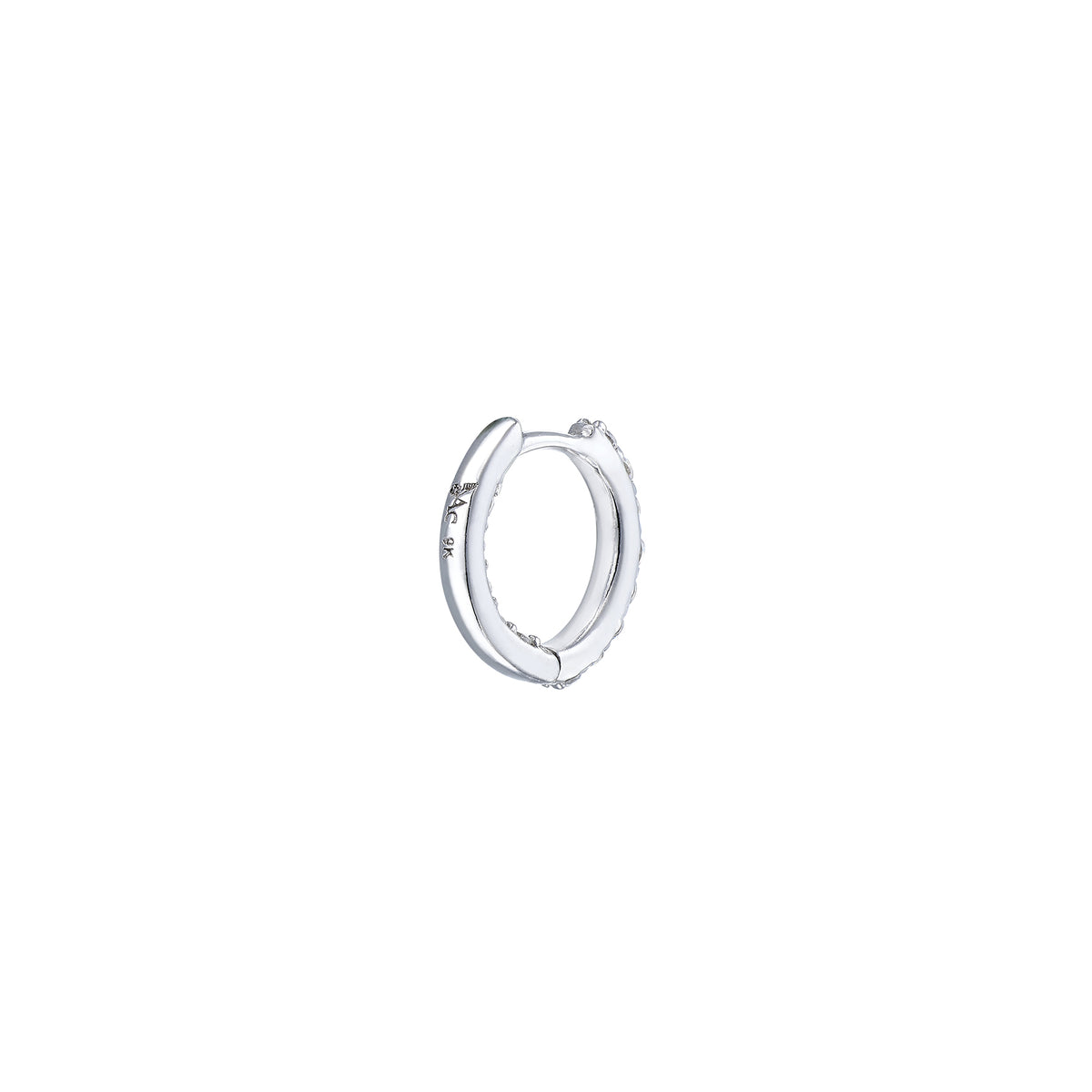 Large Pear Pendant Hoop Earrings in White Gold