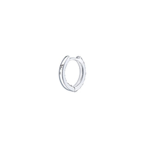 Large Pear Pendant Hoop Earrings in White Gold