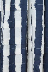 Close up of the Larkin Dress in Lighthouse Stripe Navy.