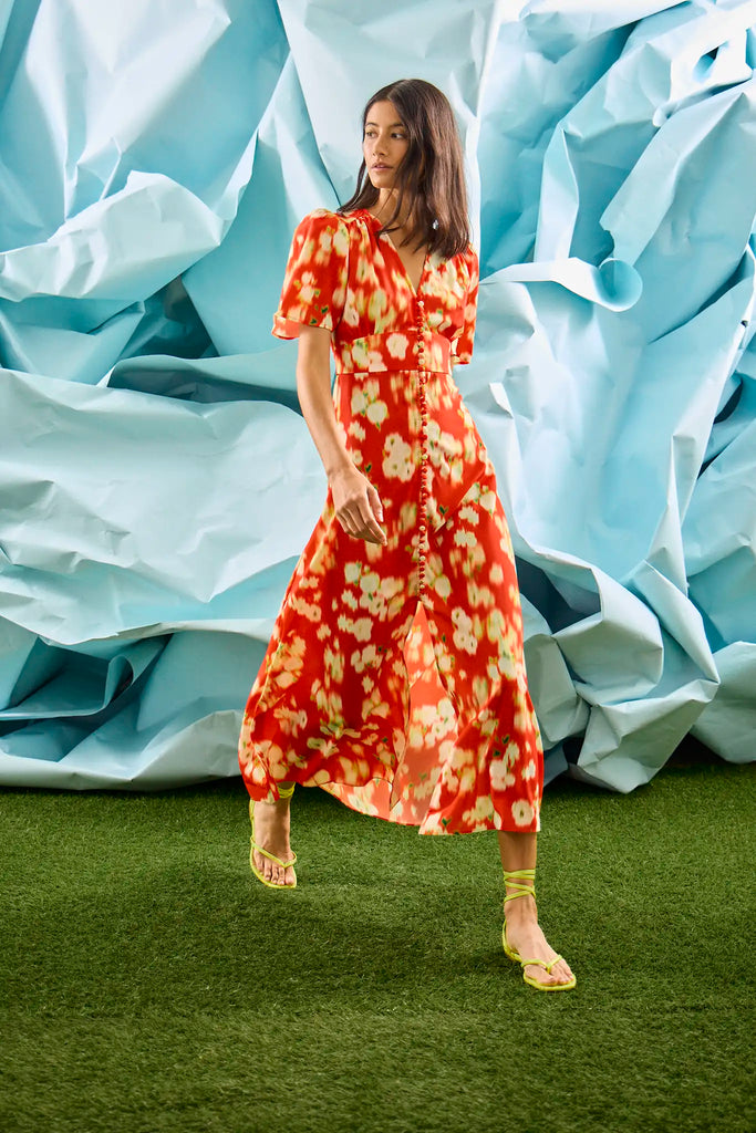 Larson Dress in Aperol Ikat