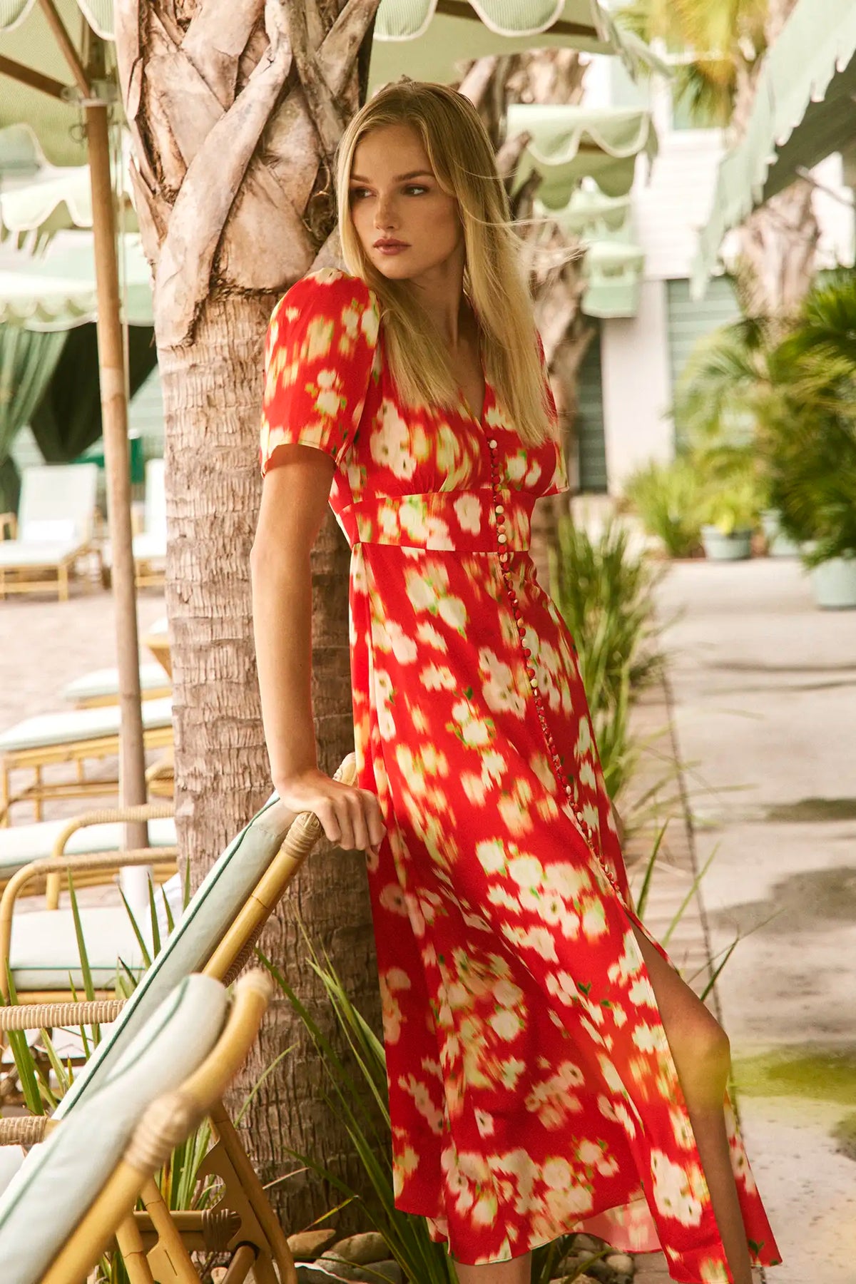 Larson Dress in Aperol Ikat