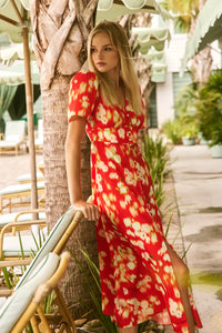 Larson Dress in Aperol Ikat