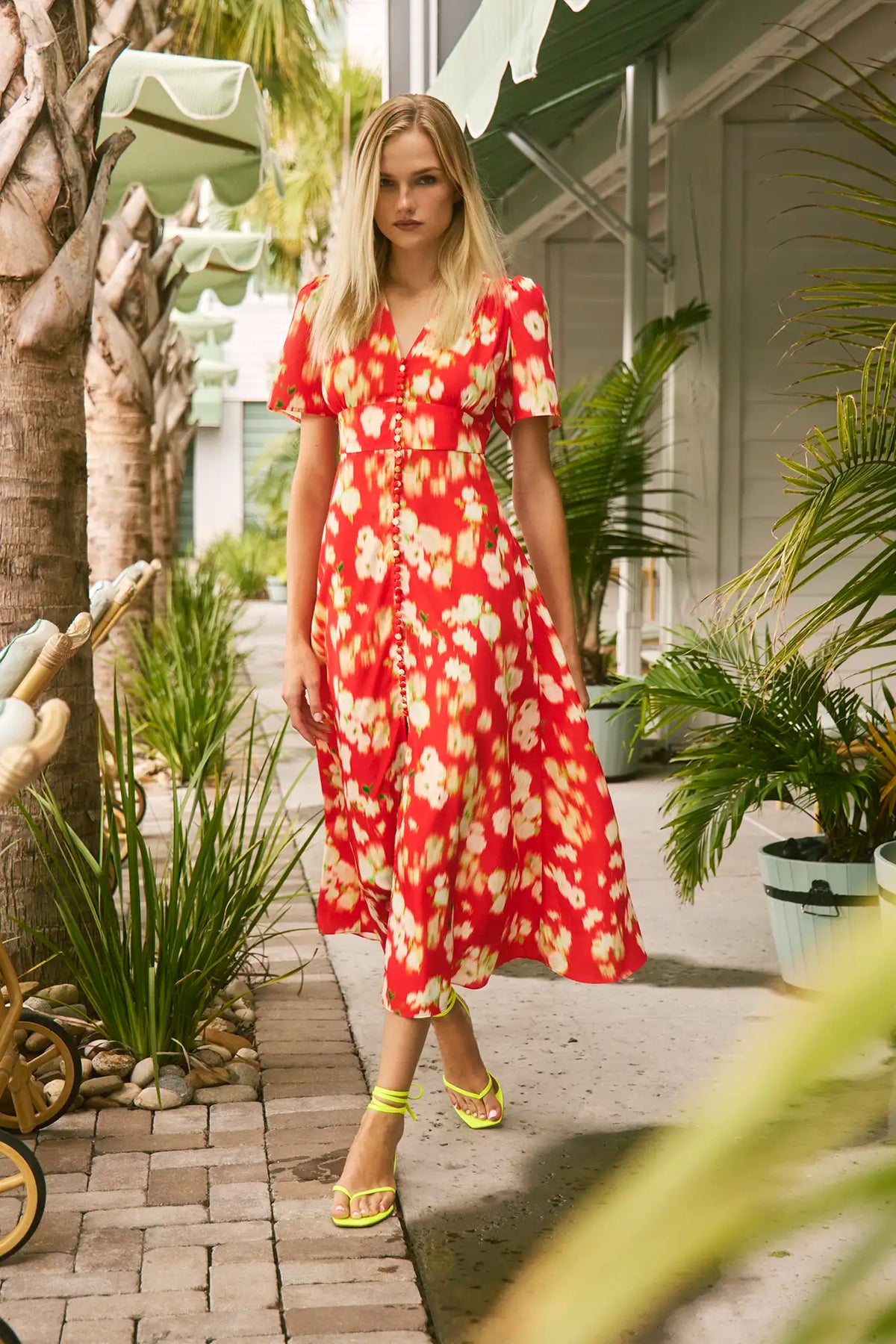 Larson Dress in Aperol Ikat