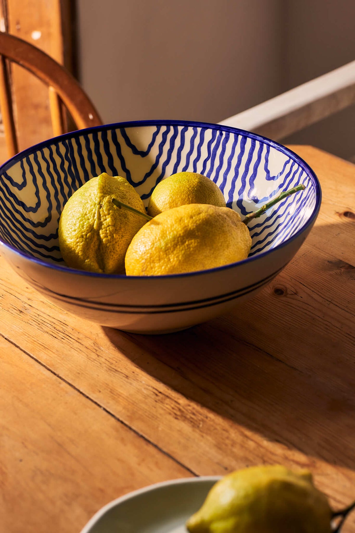 Flor Very Large Blue Serving Bowl
