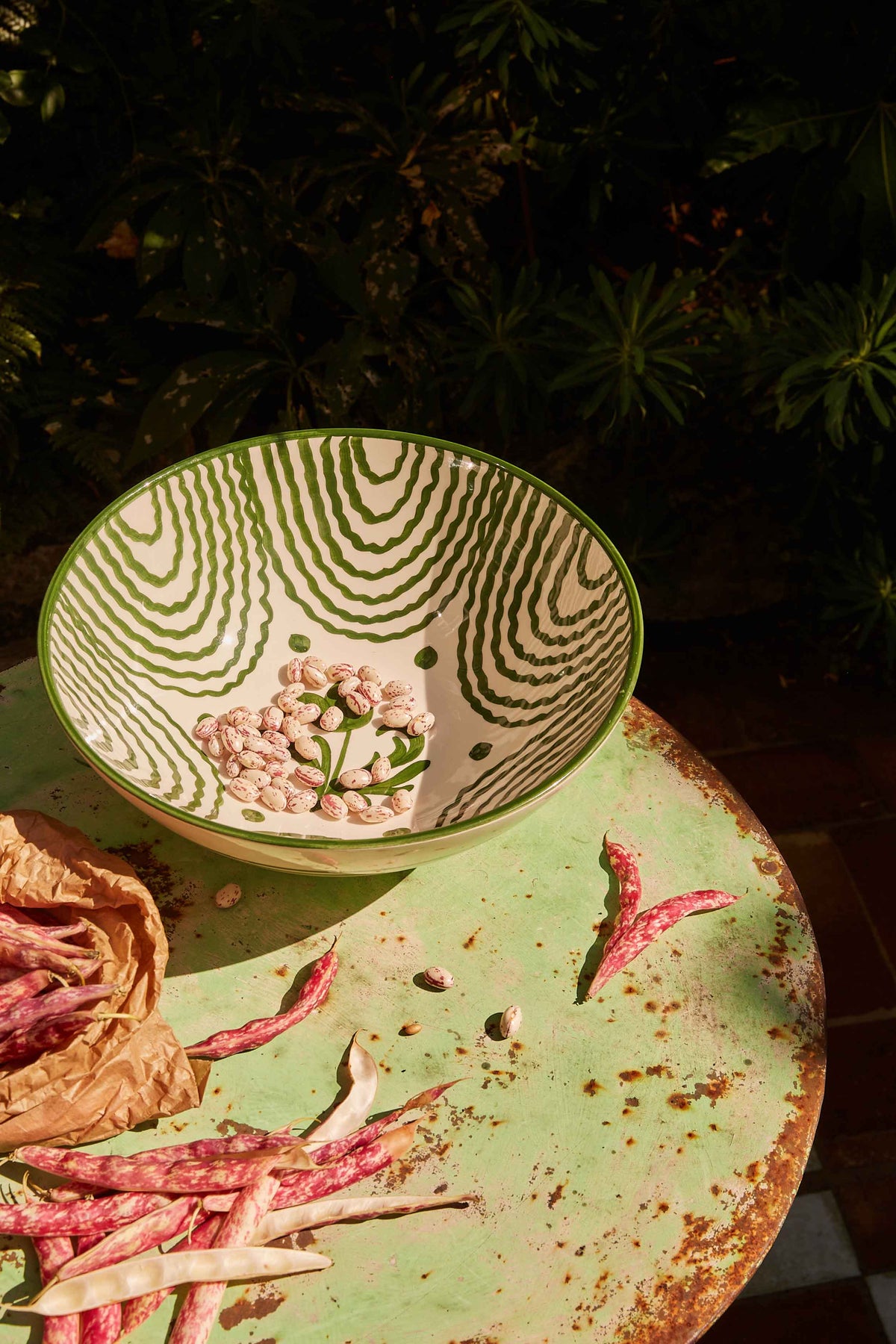Flor Very Large Green Serving Bowl