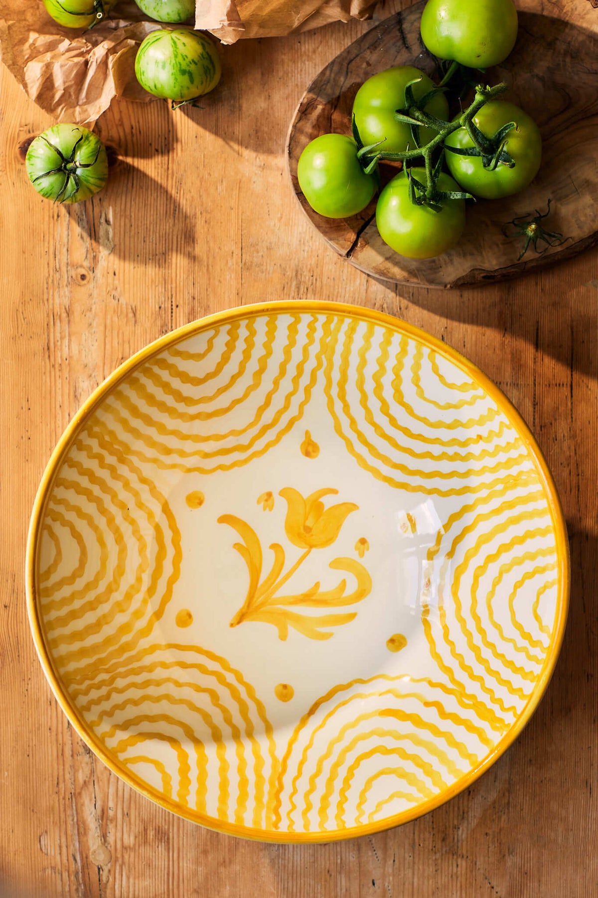 Flor Very Large Yellow Serving Bowl