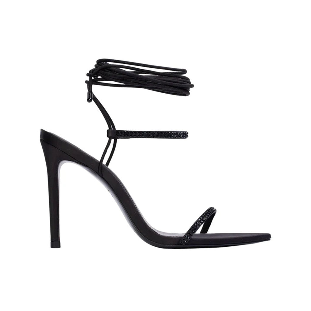 Lauren 100 in Black Satin Embellished