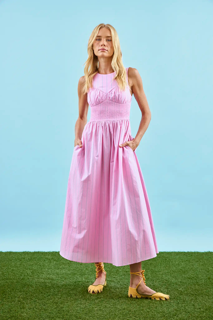 Lauren Dress in Watermelon Stripe