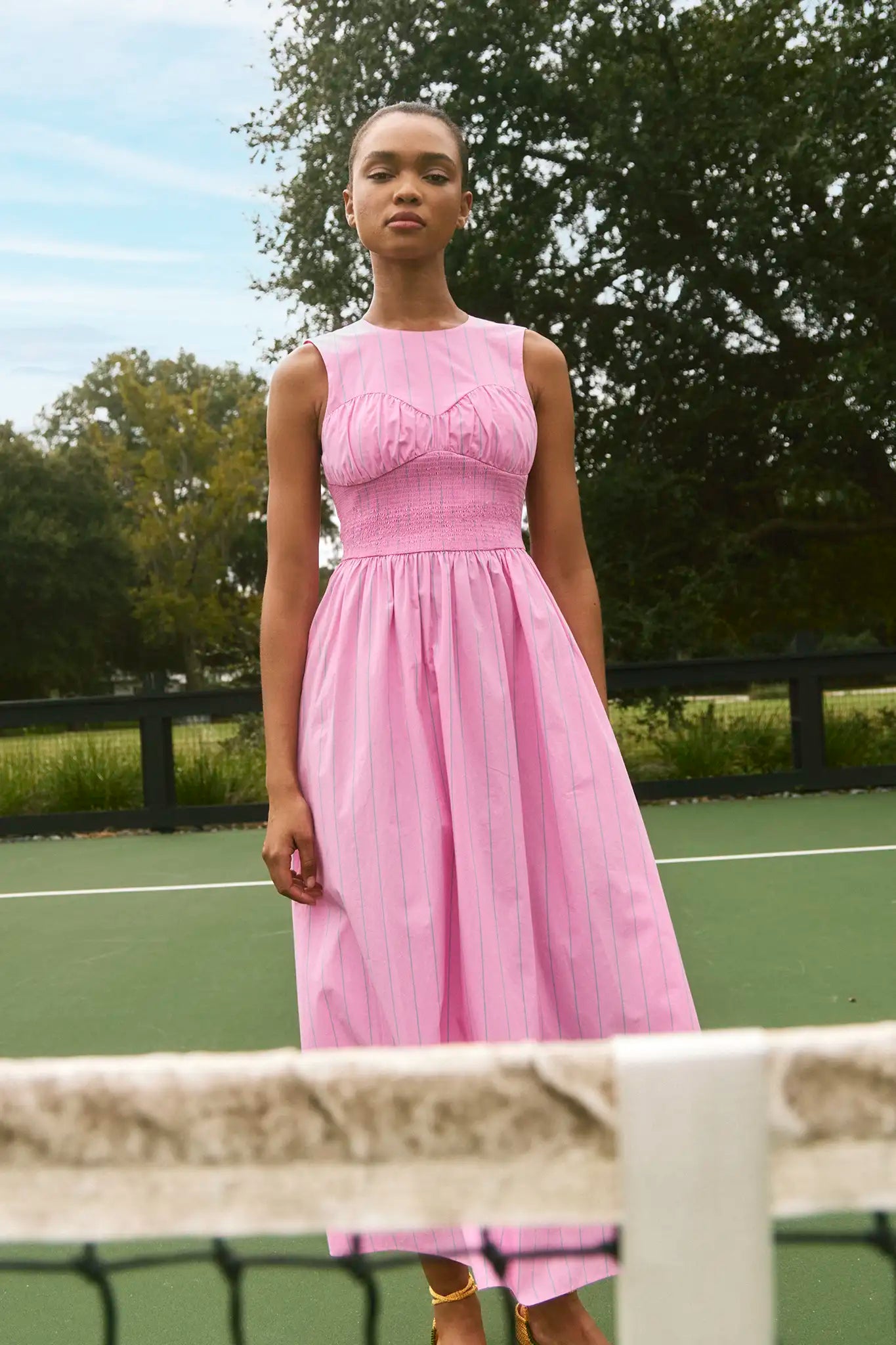 Lauren Dress in Watermelon Stripe