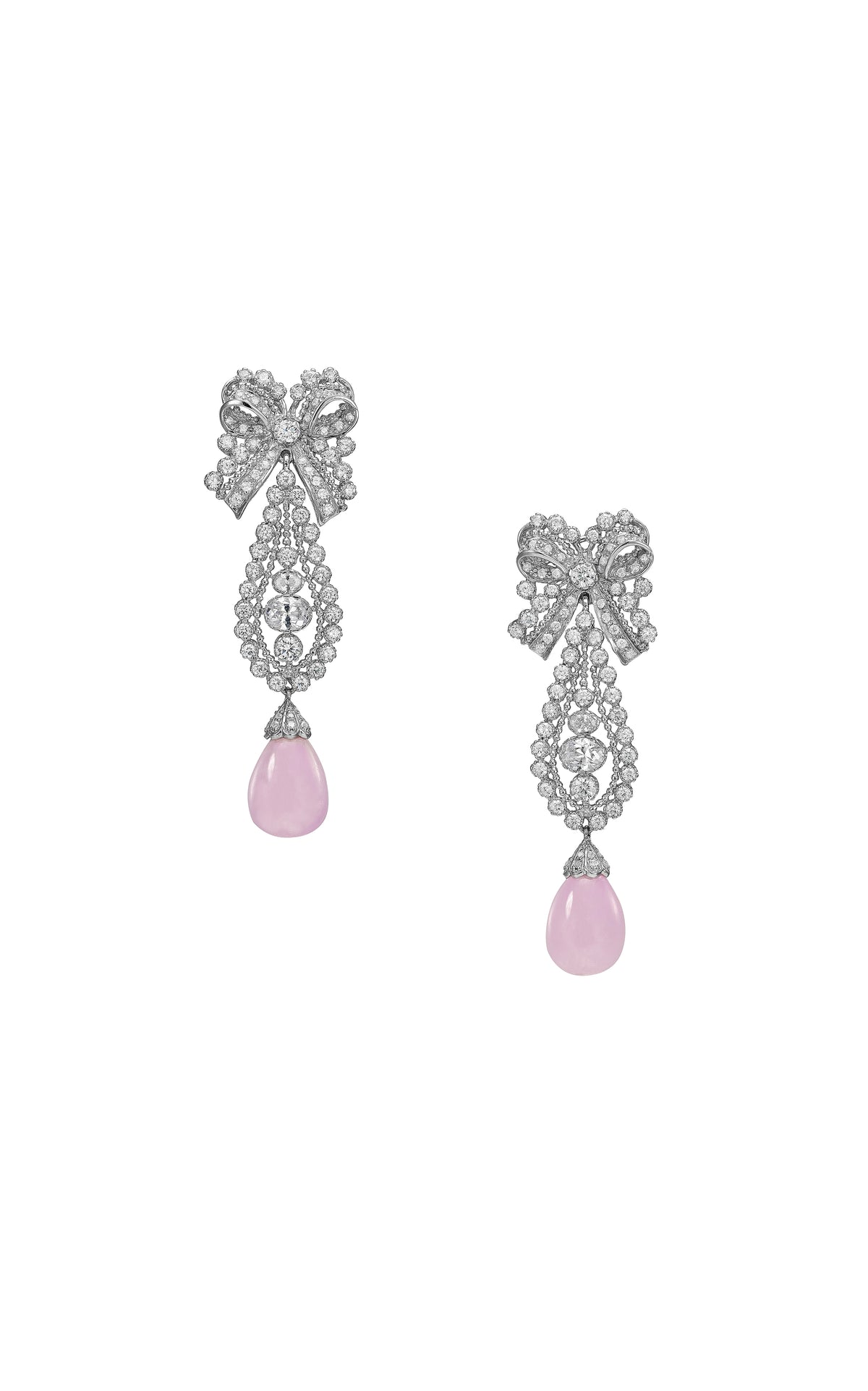 Lavender Dentelle Bow Earrings