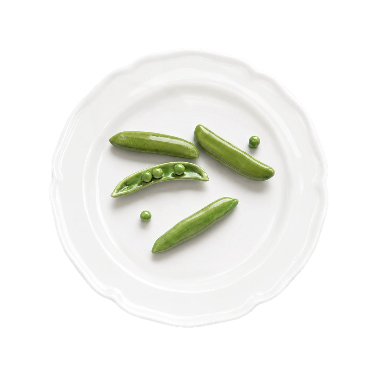 Trompe L’Oeil Decorative Plate in Pea