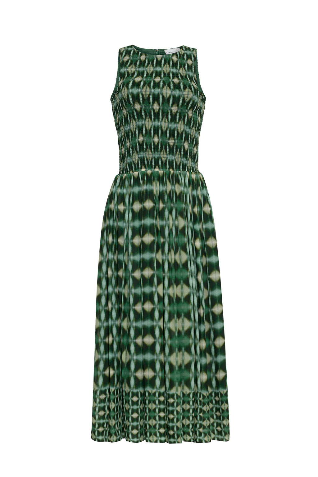 Vesper Midi Dress in Ashford Geo Moss