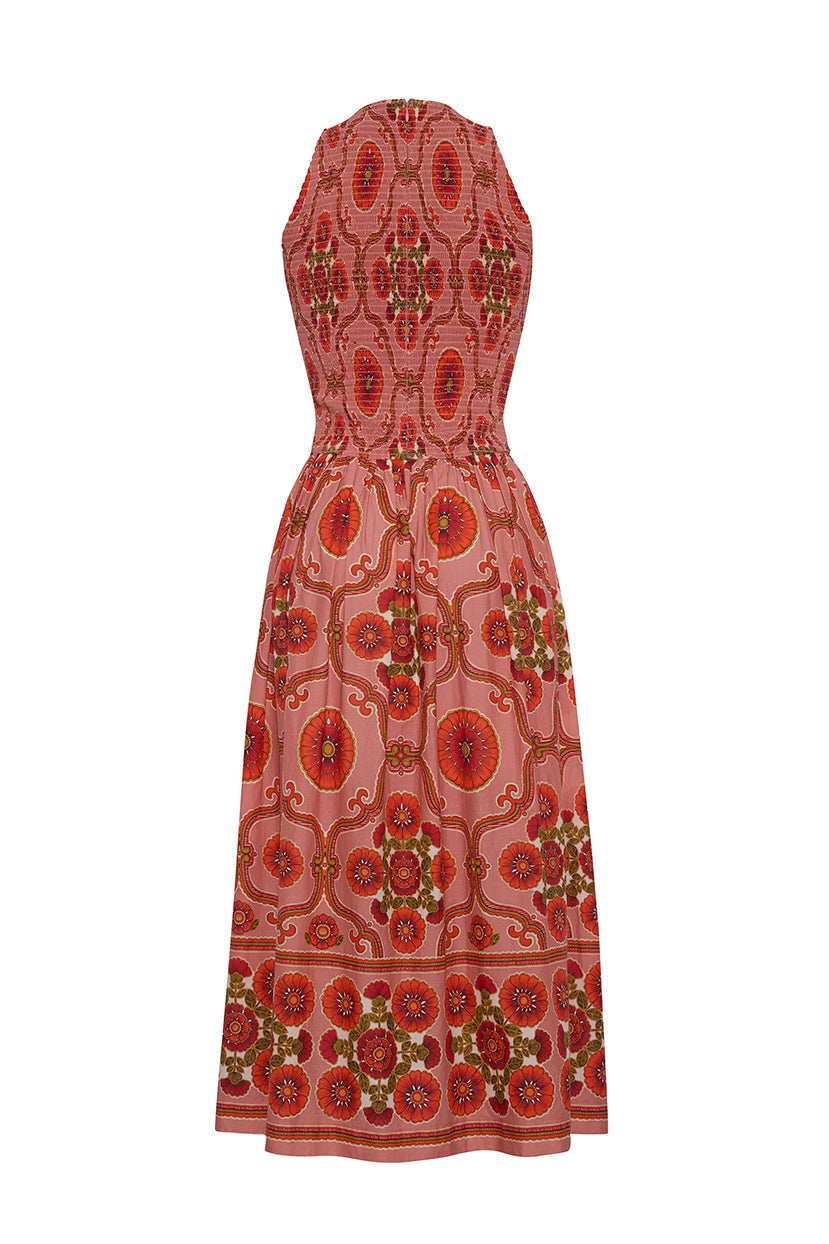 Leandra Dress in Mod Floral Brick